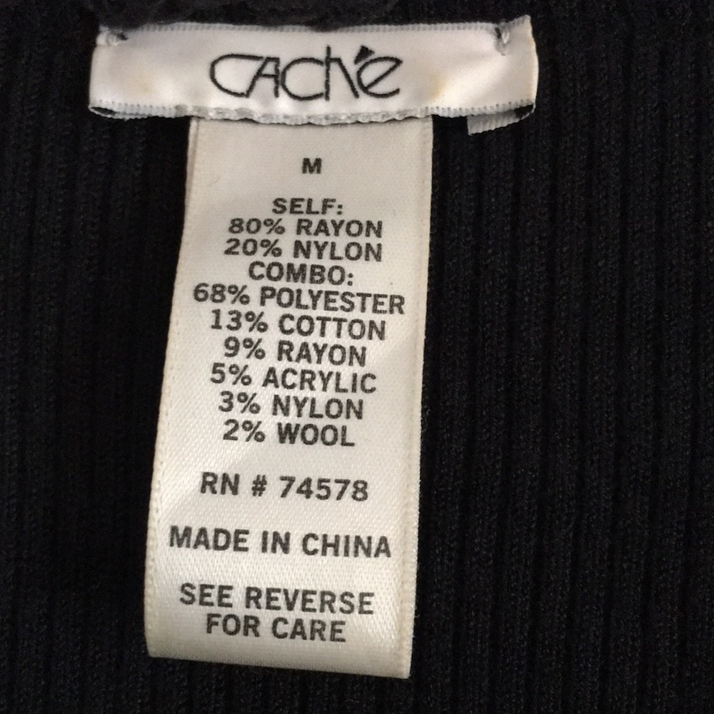 Cache, Blk/Red, Zip Up Sweater, Size Med. - image 8